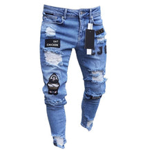 Load image into Gallery viewer, 3 Styles hommes extensible déchiré Slim Biker