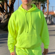 Load image into Gallery viewer, Neon Green Style Men's Fashion Tracksuit Solid 2 Pieces
